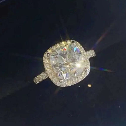 3 Carat Moissanite 925 Sterling Silver Square Ring Fendax