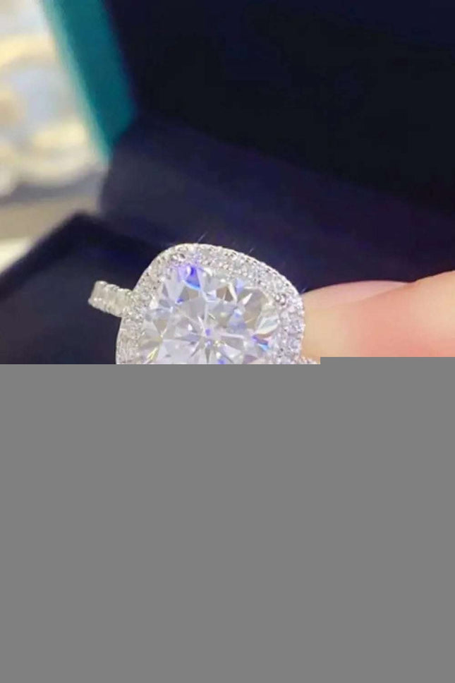 3 Carat Moissanite 925 Sterling Silver Square Ring Fendax