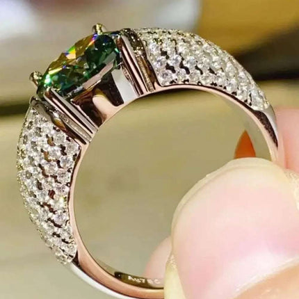 3 Carat Moissanite Side Stone Ring Fendax