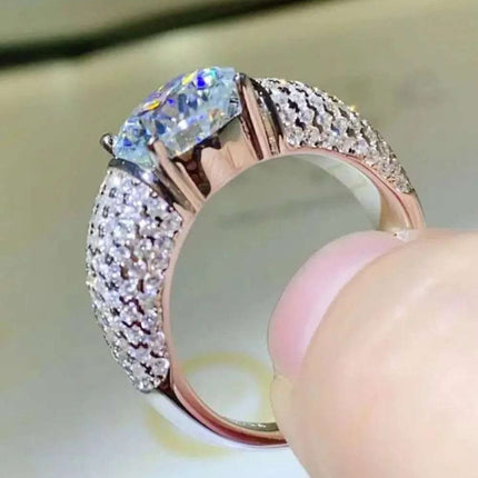 3 Carat Moissanite Side Stone Ring Fendax