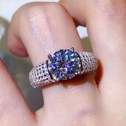 3 Carat Moissanite Side Stone Ring Fendax