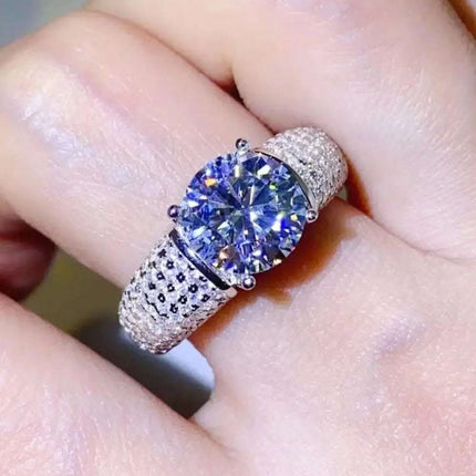 3 Carat Moissanite Side Stone Ring Fendax