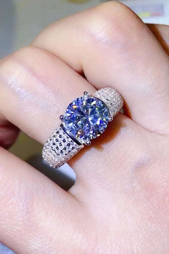 3 Carat Moissanite Side Stone Ring Fendax