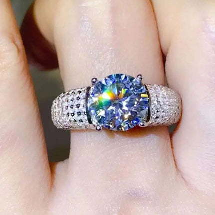 3 Carat Moissanite Side Stone Ring