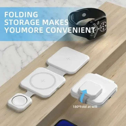 3 In 1 Magnetic Foldable Wireless Charger Charging Station Multi-device Folding Cell Phone Wireless Charger Gadgets Fendax 0