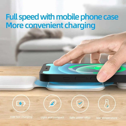 3 In 1 Magnetic Foldable Wireless Charger Charging Station Multi-device Folding Cell Phone Wireless Charger Gadgets Fendax 0