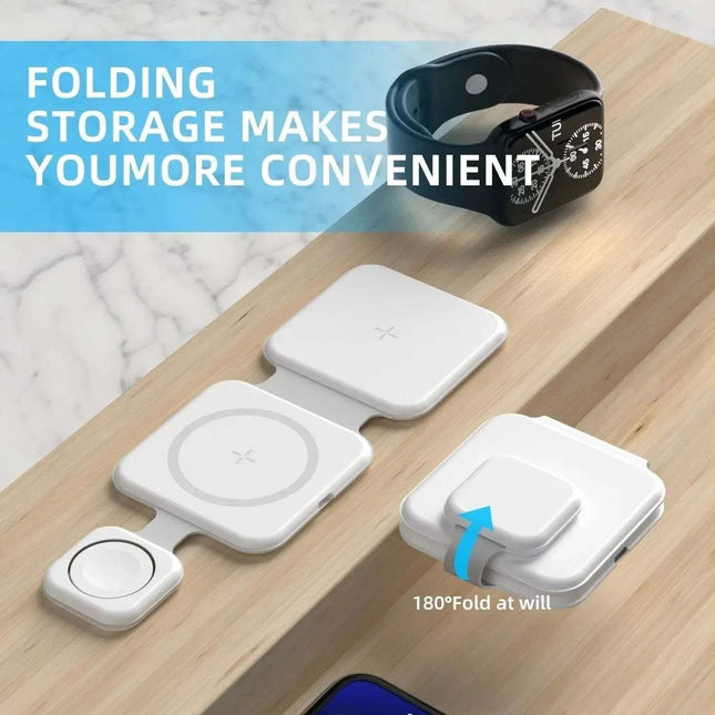 3 In 1 Magnetic Foldable Wireless Charger Charging Station Multi-device Folding Cell Phone Wireless Charger Gadgets Fendax 0