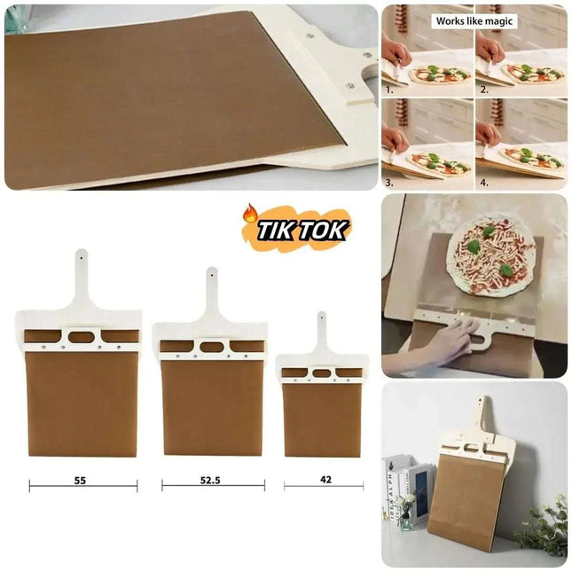 3 Sizes Sliding Pizza Peel Shovel Storage Board Pala Pizza Scorrevole Wooden Handle Transfer Pizza Kitchen Gadgets Fendax 0