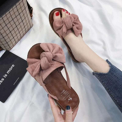 Summer Fashion Outerwear Bow Plywood Slippers Korean Fendax 0