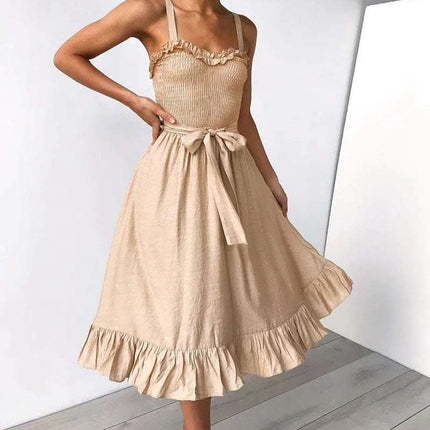 Summer fashion wild sling ruffled lace female dress Fendax 0
