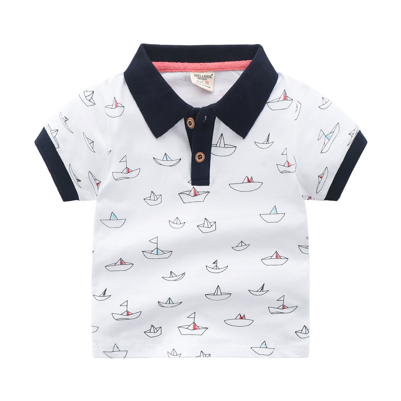 Children's Short-sleeved Lapel T-shirt