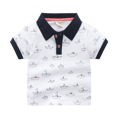 Children's Short-sleeved Lapel T-shirt