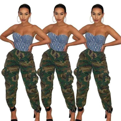 Women's Fashion Workwear Casual Camouflage Cropped Pants Fendax 0
