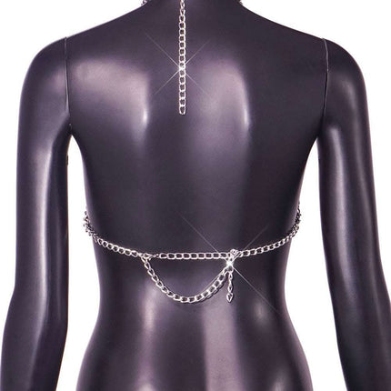 Summer Sexy Stitching Tube Top Chain Halter Top Fendax 0