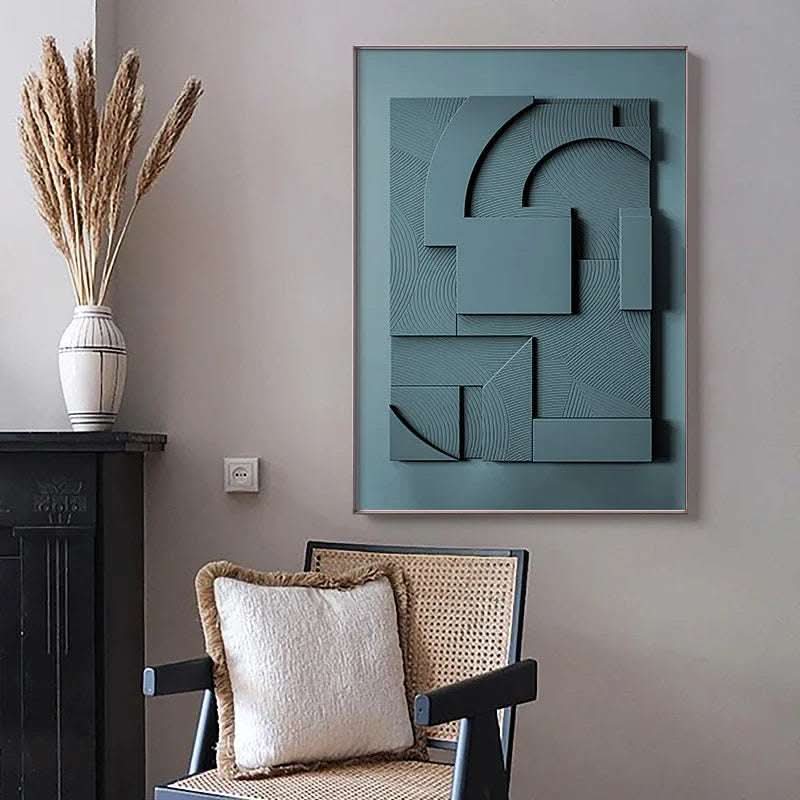 Three-dimensional Abstract Silent Style Geometric Morandi Hanging Painting Fendax 0