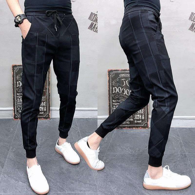 Summer Casual Pants Men's Korean Slim Plaid Pants Fendax 0