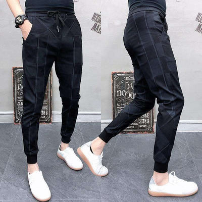 Summer Casual Pants Men's Korean Slim Plaid Pants Fendax 0