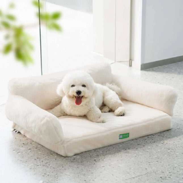 MEWOOFUN Orthopedic Dog Bed For Small Or Medium Dogs - 34.6 Inches Egg Foam Sofa With Removable Washable Cover & Non-Slip Bottom, Large, Beige Fendax 5