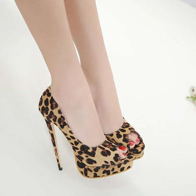 Women Summer Fashion Leopard Print Stiletto Heels Fendax 0