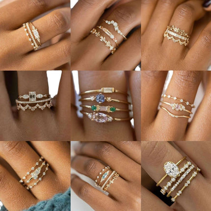 Gold Ring Fashion Ladies Three-piece Set Fendax 0