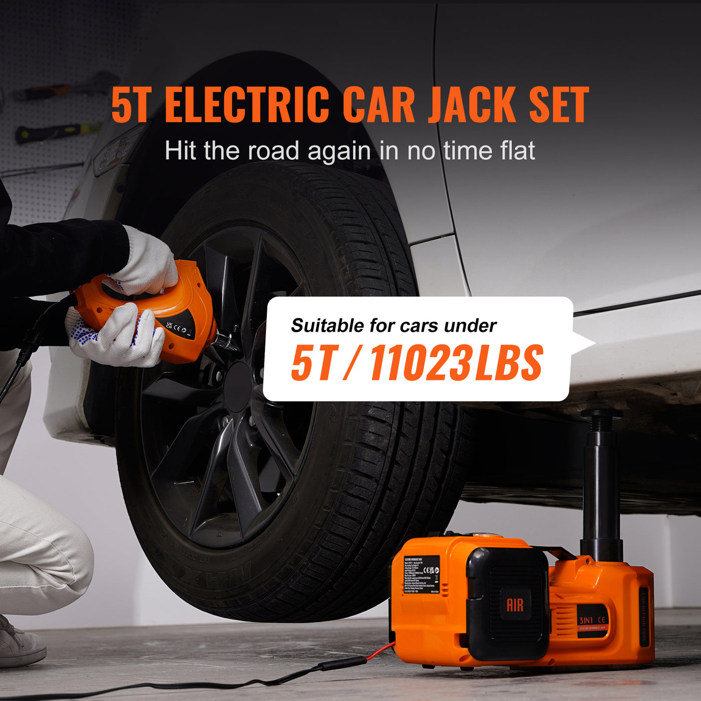 Electric Car Jack, 5 Ton 11023 LBS