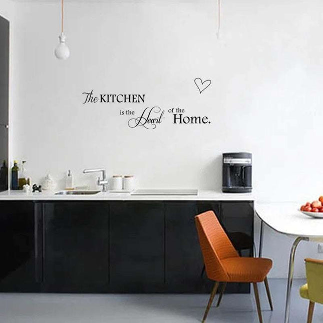 New Kitchen Is Heart Of The Home Letter Pattern Wall Sticker PVC Removable Home Decor DIY Wall Art MURAL Fendax 0