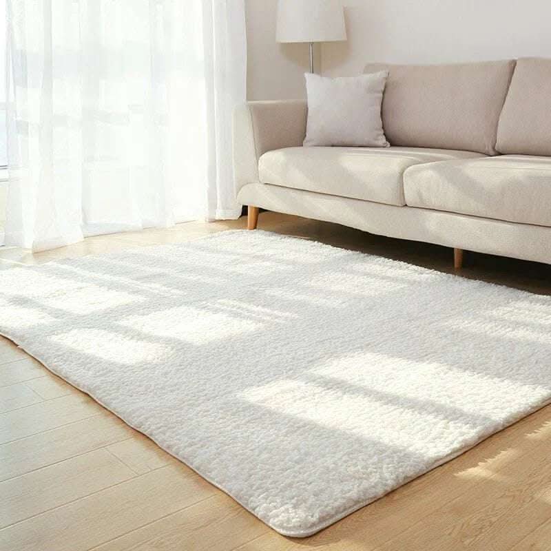 Living Room Rug Area Solid Carpet Fluffy Soft Home Decor White Plush Carpet Bedroom Carpet Kitchen Floor Mats White Rug Tapete Fendax 0