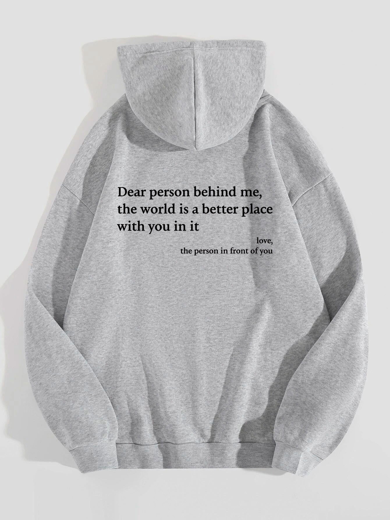 Women's Plush Letter Printed Hoodie