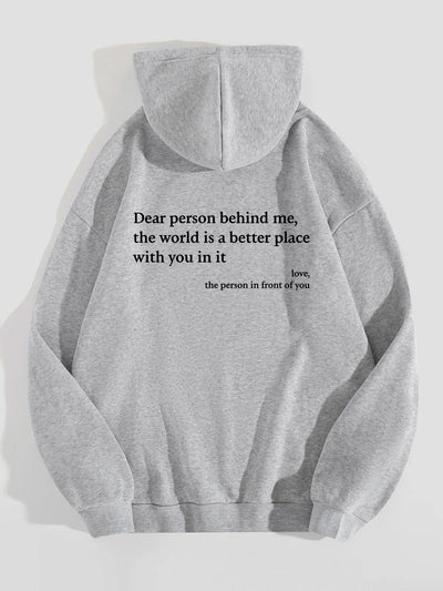Women's Plush Letter Printed Hoodie