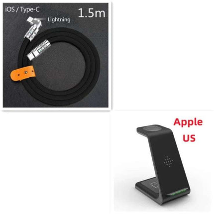 3 In 1 Fast Charging Station Wireless Charger Stand Wireless Quick Charge Dock For Phone Holder Fendax 0