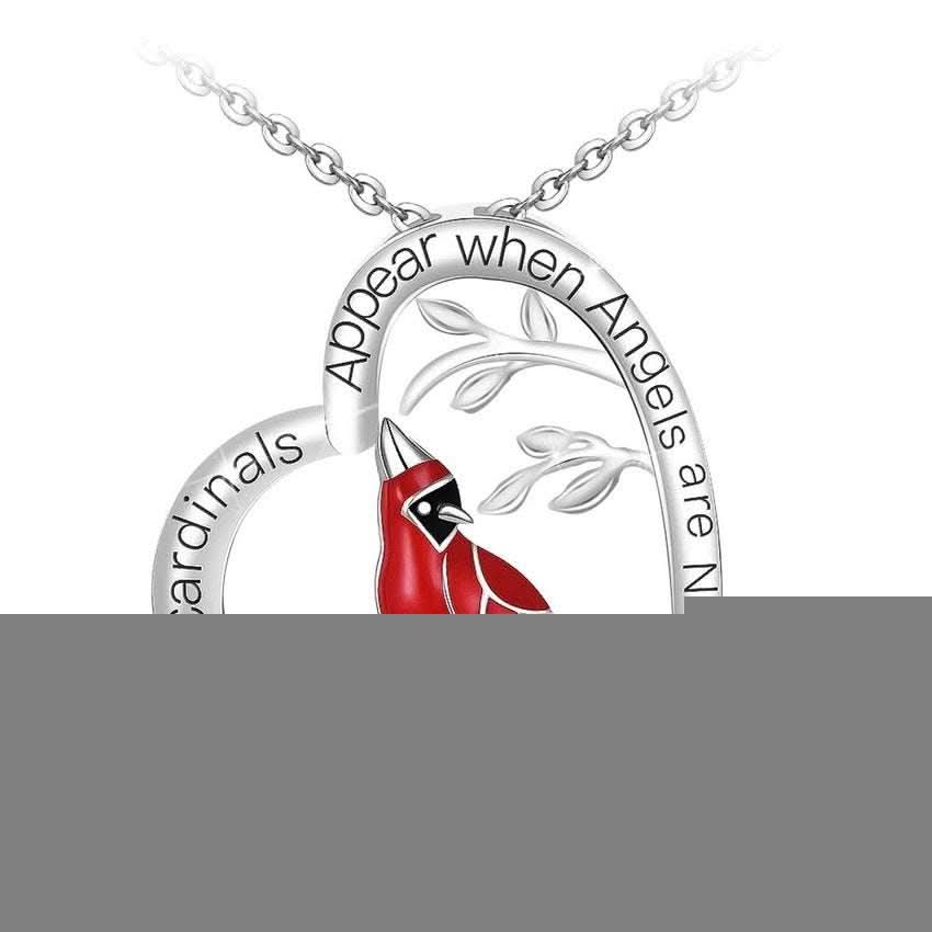 Creative Heart Shaped Cardinal Pendant Necklace, Exquisite Party Commemorative Accessory Gift Jewelry Anniversary Party Gifts, Valentine's Day Gift Fendax 0