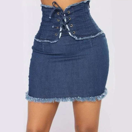 New Women's Jeans Short Skirt Ladies High Waist Skirt Fendax 0