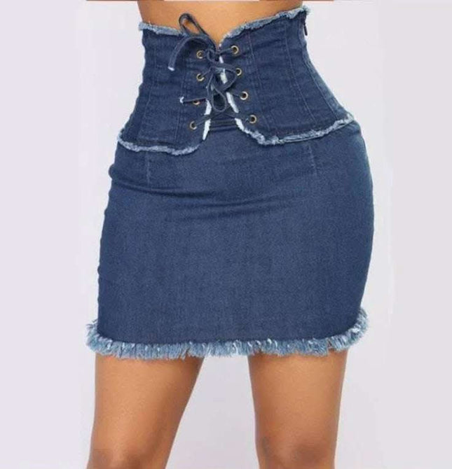 New Women's Jeans Short Skirt Ladies High Waist Skirt Fendax 0