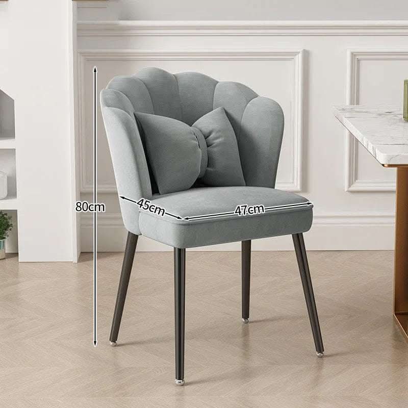Light Luxury Dressing Stool Home Dining Chair Backrest Petals Fendax 0