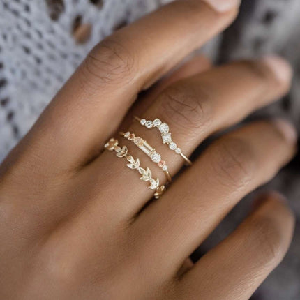 Gold Ring Fashion Ladies Three-piece Set Fendax 0