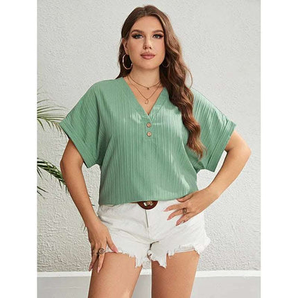 Summer Green V-neck Women's Fashion Top Fendax 0