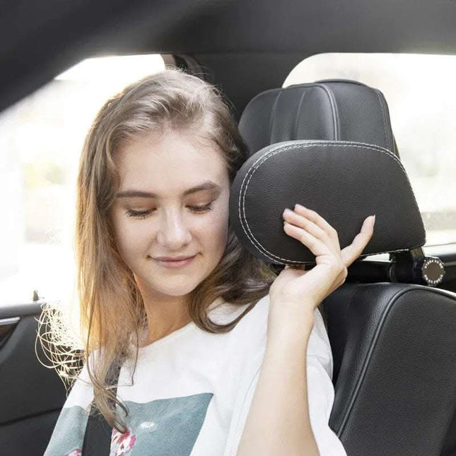Car headrest pillow Sleep Adjustable Side Car Soft Travel Seat Headrest Auto Leather Support Neck Pillow Cushion car accessories Fendax 0