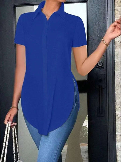 Summer Fashion Simple Polo Collar Women's Shirt Fendax 0