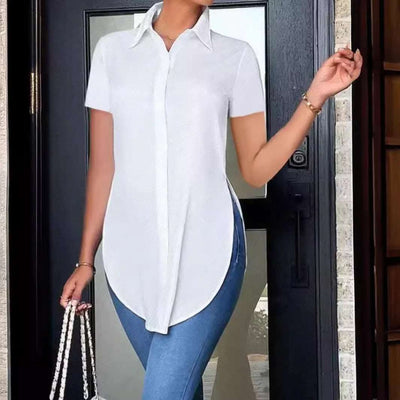 Summer Fashion Simple Polo Collar Women's Shirt Fendax 0