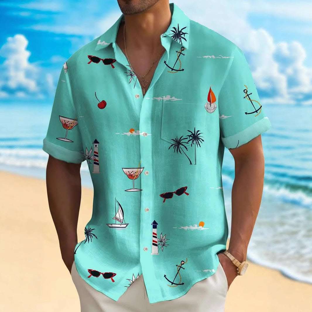 Men's Fashion Hawaiian Digital Printing Shirt Fendax 0