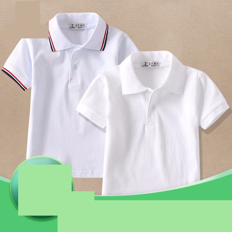 Children's White Lapel T-Shirt