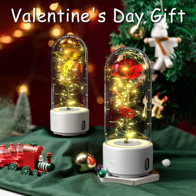 Creative 2 In 1 Rose Flowers LED Light And Bluetooth