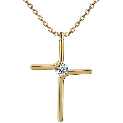 Cross Pendant New Simple Necklace Titanium Steel Plating Fendax 0