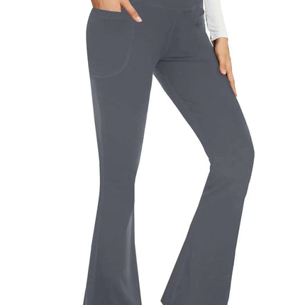 Flare Leggings For Women With Pockets - Crossover High Waisted Black Flared Leggings For Yoga Gym Workout Fendax 5