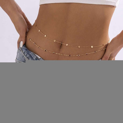Jewelry Versatile Fashion Sequin Thin Chain Waist Chain Women Fendax 0