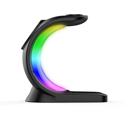 4 In 1 Magnetic Wireless Charger Fast Charging For Smart Phone Atmosphere Light Charging Station For Airpods Pro I-phone Watch Fendax 0
