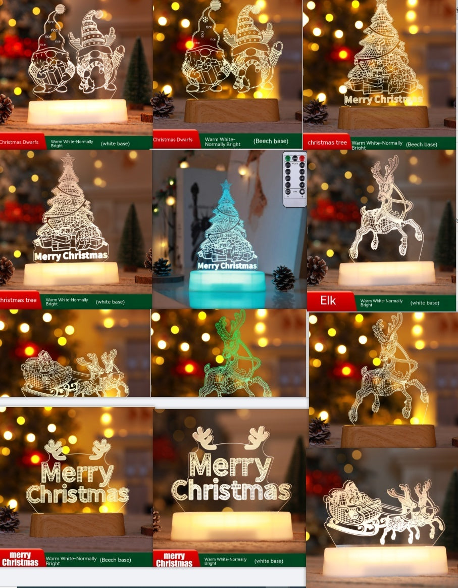 Christmas Decoration 3D Lamp Acrylic