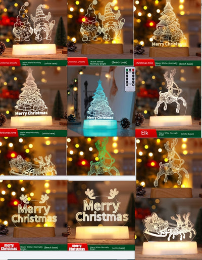 Christmas Decoration 3D Lamp Acrylic