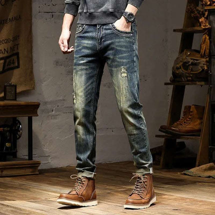 High-end Jeans Men's Stretch Nostalgic Retro Fendax 0