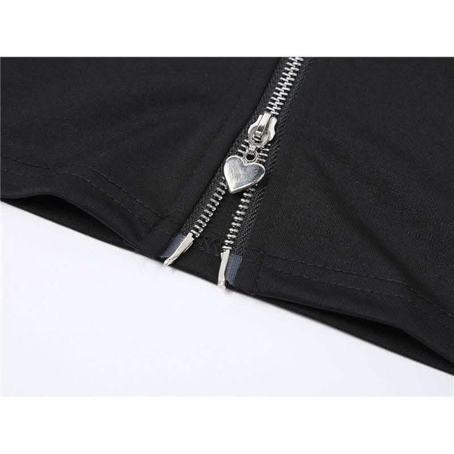 Double Heart Zipper Crop Top Fendax 0